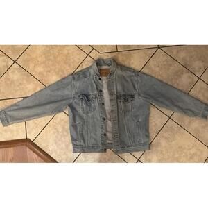 Levis 70507-0334 Mens Denim Trucker Jacket Light Wash Made‎ in USA Large Vintage